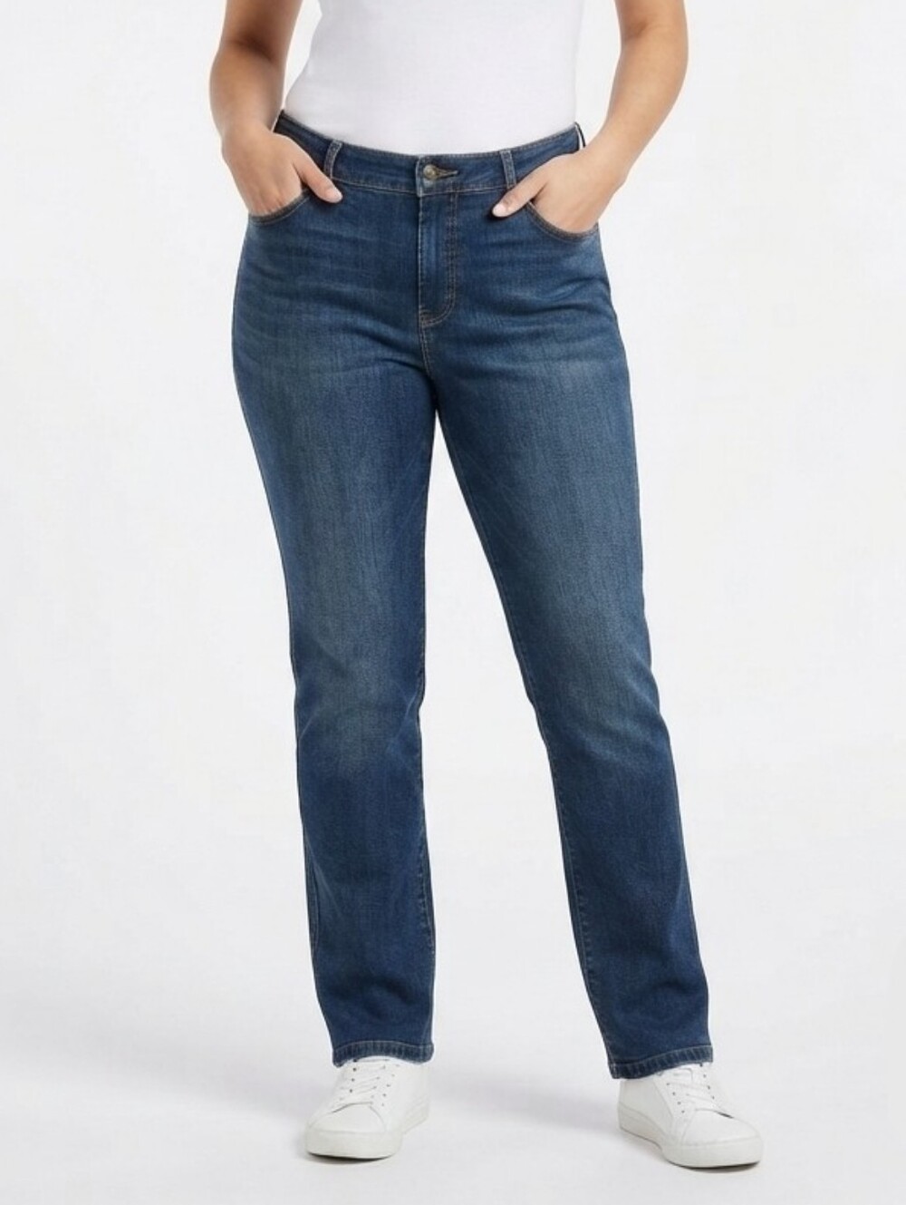 Lee - Women's Relaxed Fit Straight-Leg Jeans Mid Rise
